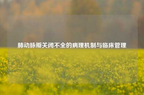 肺动脉瓣关闭不全的病理机制与临床管理
